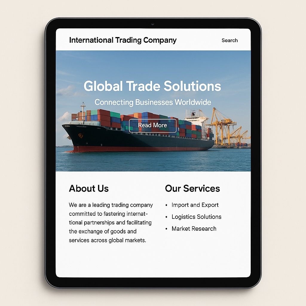 貿易会社ウェブサイト 英語、ベトナム語対応